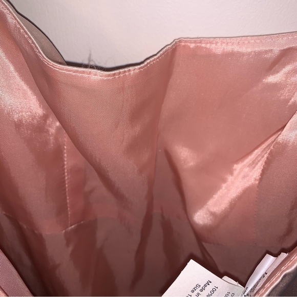 Vivian Dessy Diamond Pink Maxi Dress Spaghetti Strap 10 - Picture 8 of 10